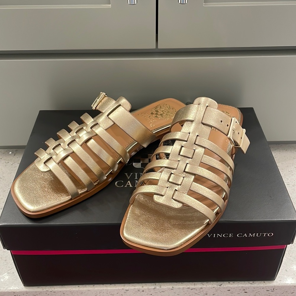 Vince Camuto gold sandals in size 7.5